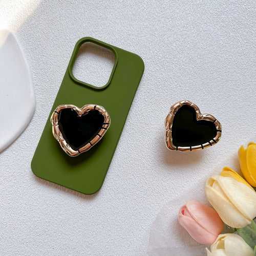 Metallic Heart Embrace Phone Gripper