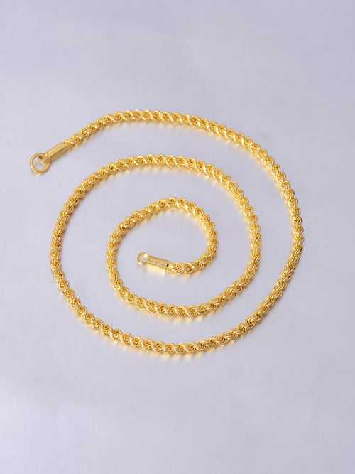 Thick Gold Plated Mens Rope Chain