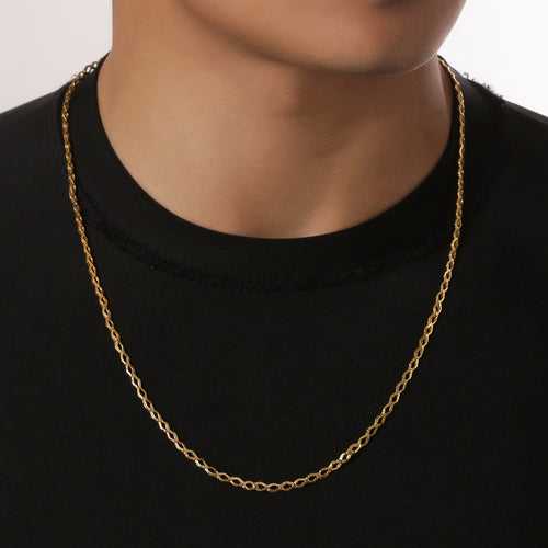 Thin Designer Gold Plated Mens Chain