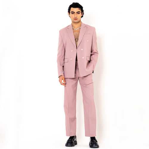 Salmon Pink Loose Fit Suit Set
