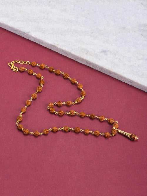 Religious Gold Plated Gada Rudraksha Pendant