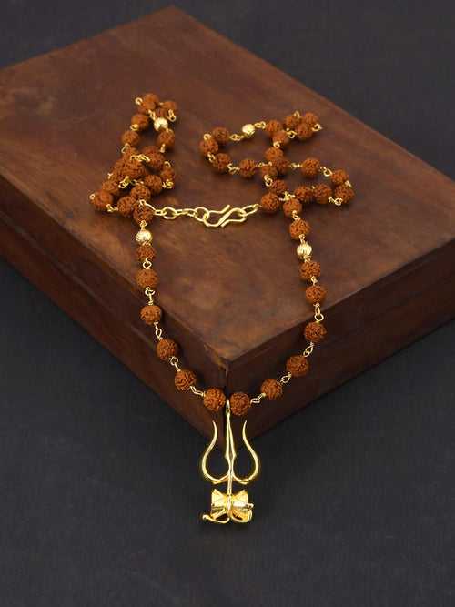 Shiv Trishul Gold Plated Pendant