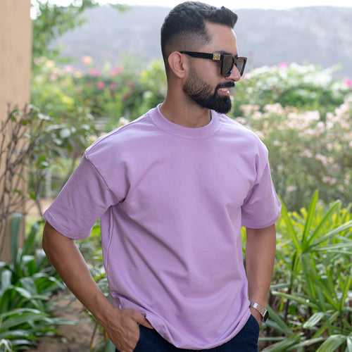 Purple oversize French terry T-shirt