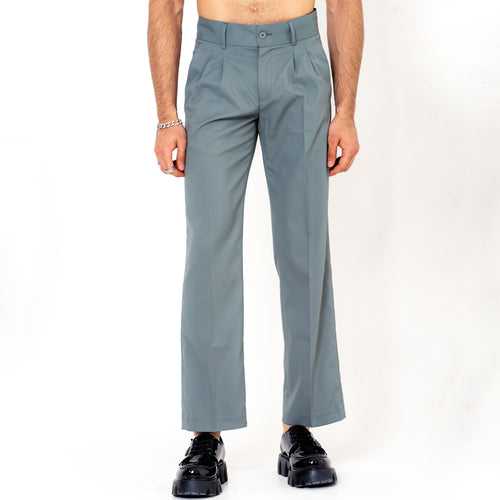 Double Pleated Grey Korean Pant