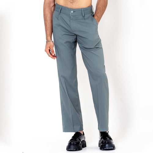 Single  Pleated Grey Korean Pant
