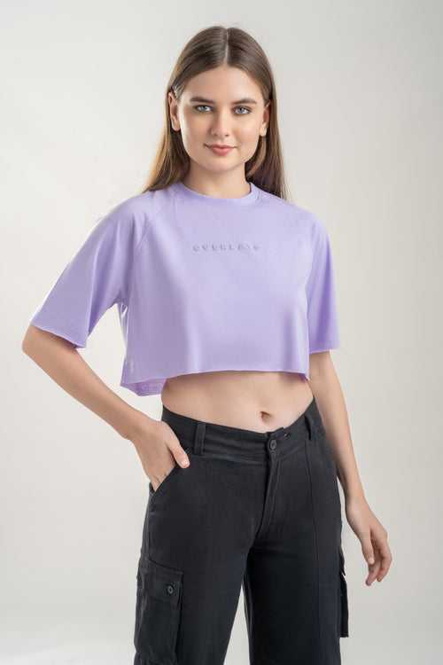 Relaxed Fit Raglan Lilac Crop Top