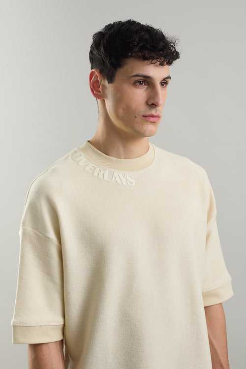 Textured Arc Fawn Oversized Fit T-shirt