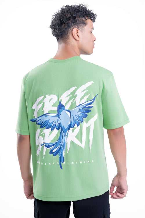 Relaxed Fit Men's Free Spirit Tshirt - Green