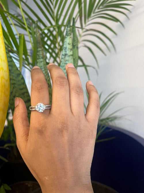1 Carat Double Line Engagement Ring