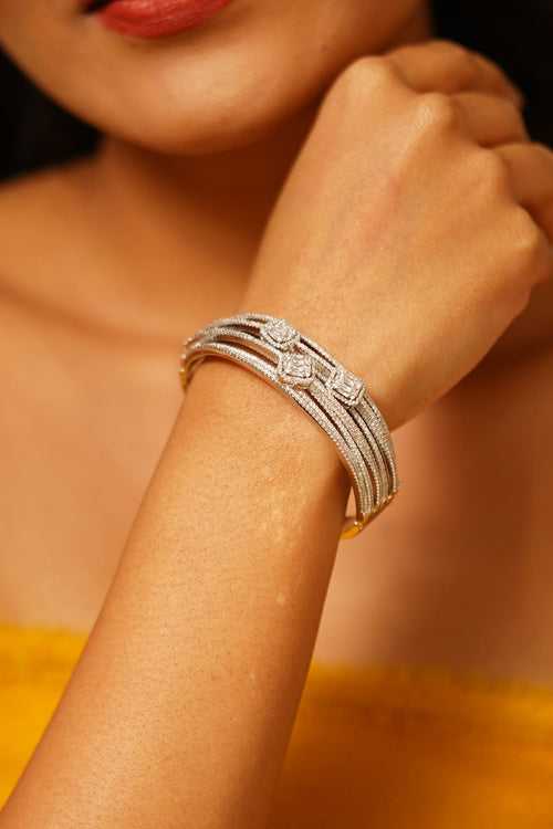 Multi line Gilmore Baguette Diamond Bracelet