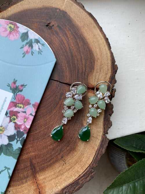 Emma Diamond Long Emerald Earrings | GemZ Collection