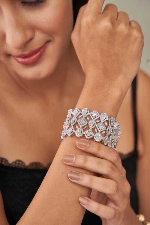 Esabelle Thick Pressure Setting Diamond Bracelet