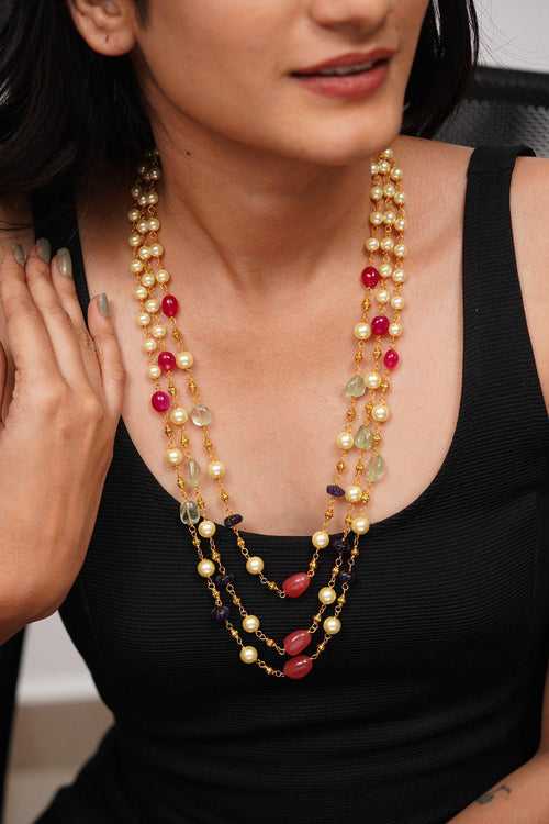Hridaya 3 Layered Colour Beads Mala