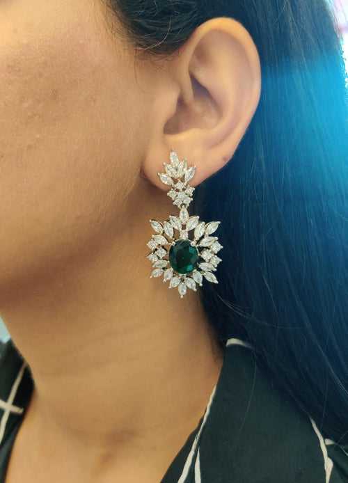 Mid Sized Emerald Earrings