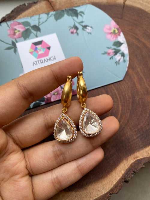 Mishka Polki Drop Bali Earrings | IndoWestern