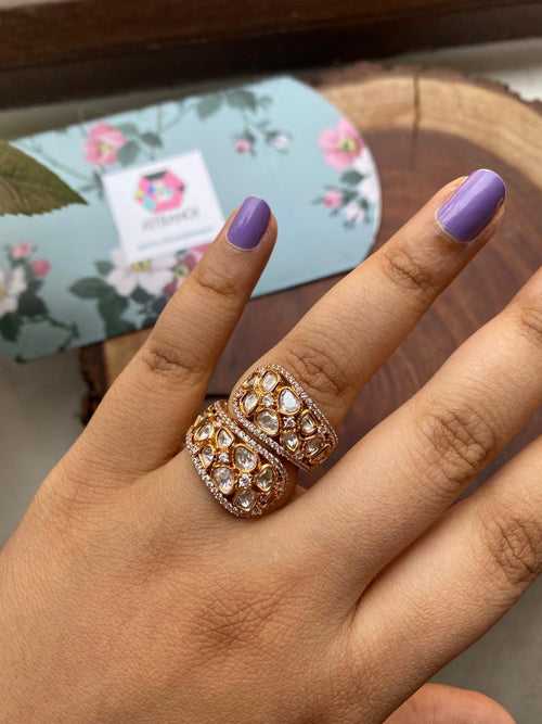 Mohini Dual Wrap Polki Ring | Indo Western