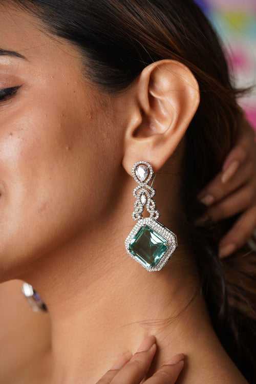 Oh Lara Diamond Earrings | Long Coloured Stone Earrings
