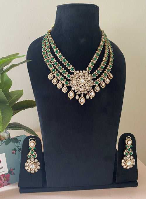 Sarah 3 Layer Emerald Necklace