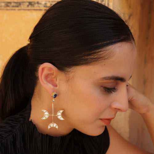 Teen Chand Earrings