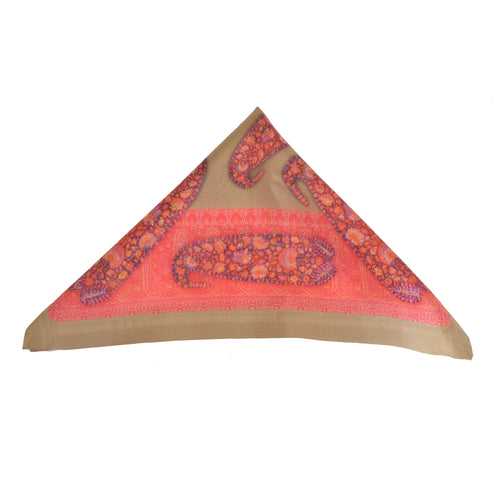 Camel Paisley Pocket Square