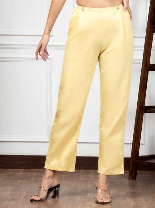 Yellow High Waist Trouser