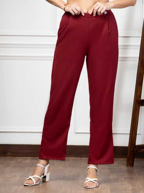 Red High Waist Trouser