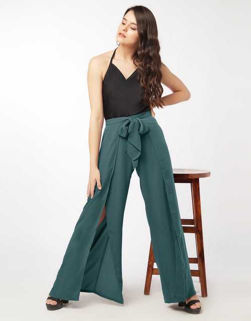 High Slit Green Trouser