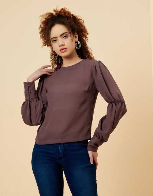 Burgundy Blouse Top