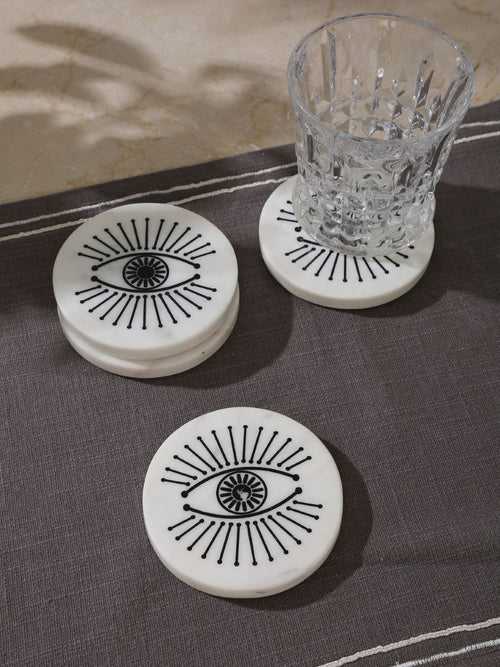 Evil Eye Marble Coaster (Set Of 4)