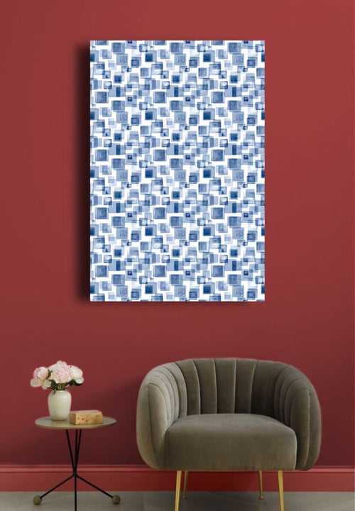 Indigo Block Print Digital Wall Art