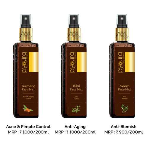 100% Natural Face Mist Toners <h4> Alcohol & Preservative Free Extracts For Acne & Pimples, Clear Skin & Managing Fine Lines <h4>  <h6>Pack of 200 ml each<h6>