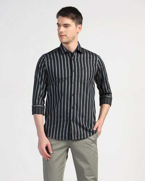 Casual Black Stripe Shirt - Vegas