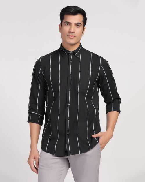 Casual Black Stripe Shirt - Dustin