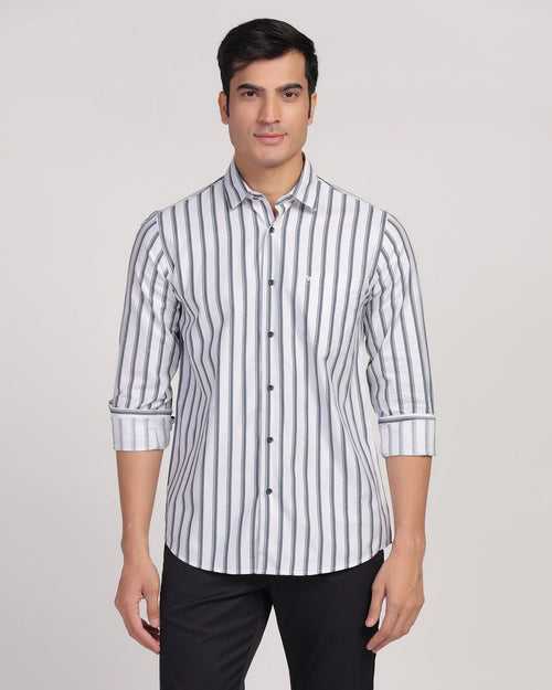 Casual White Stripe Shirt - Vegas