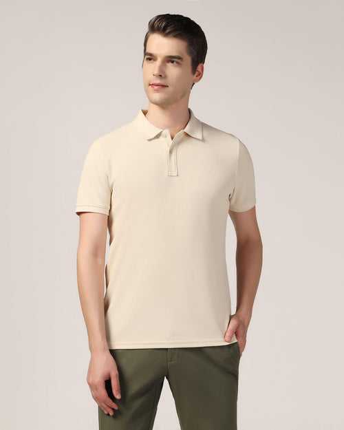 Polo Beige Solid T-Shirt - Jacob