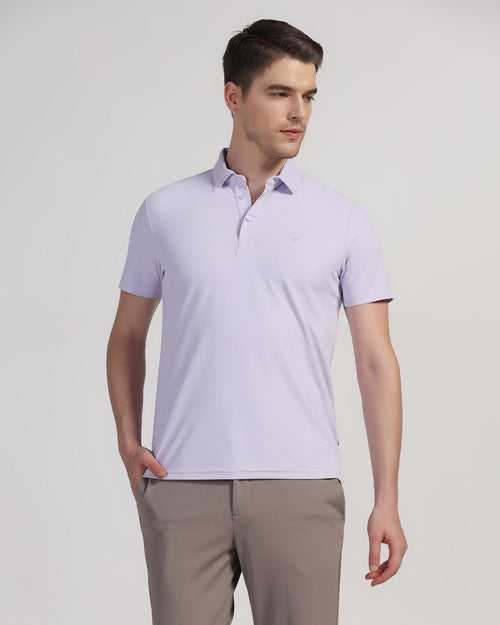 TechPro Polo Lavender Solid T-Shirt - Bran