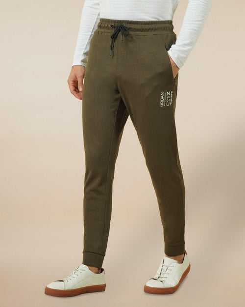 Casual Olive Solid Jogger - Milan