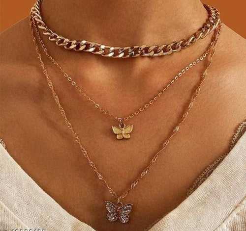 Butterfly Multilayered Chain Necklace