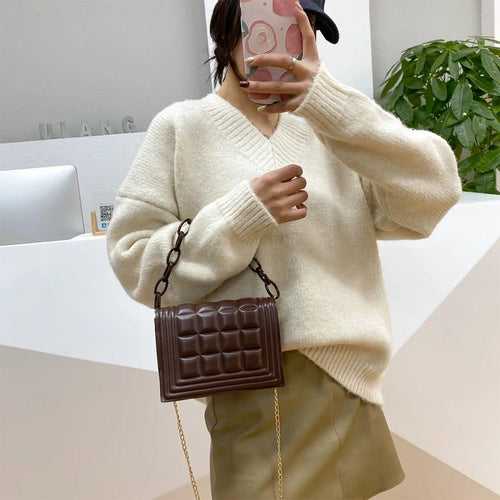 Chocolate Check Shoulder Bag