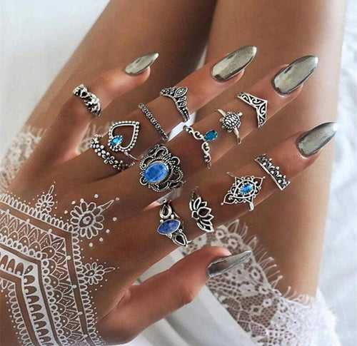 Snow Princess Rings Set (Set of 13)