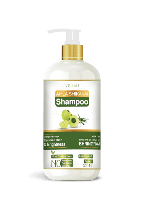 Amla Shikakai Organic Shampoo (300ml) With Natural Extract Of Brahmi & Bhringraj | Restores Shine & Texture| Hair growth| NO SULPHATE NO PARABEN