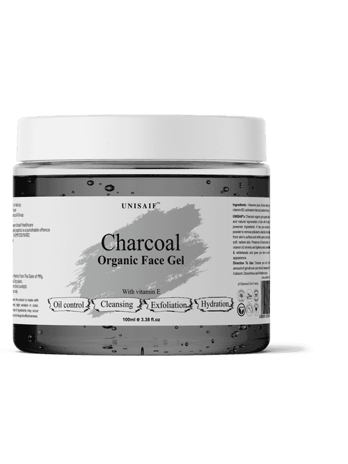 Charcoal Organic Facial Gel (100g) With Vitamin E | Oil Control| Cleansing| Exfoliation| Hydration| NO PARABEN