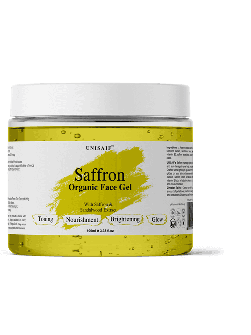 Saffron Organic Facial Gel (100g) With Sandalwood Extract |Skin Toning| Nourishment| Brightening| Glow| NO PARABEN