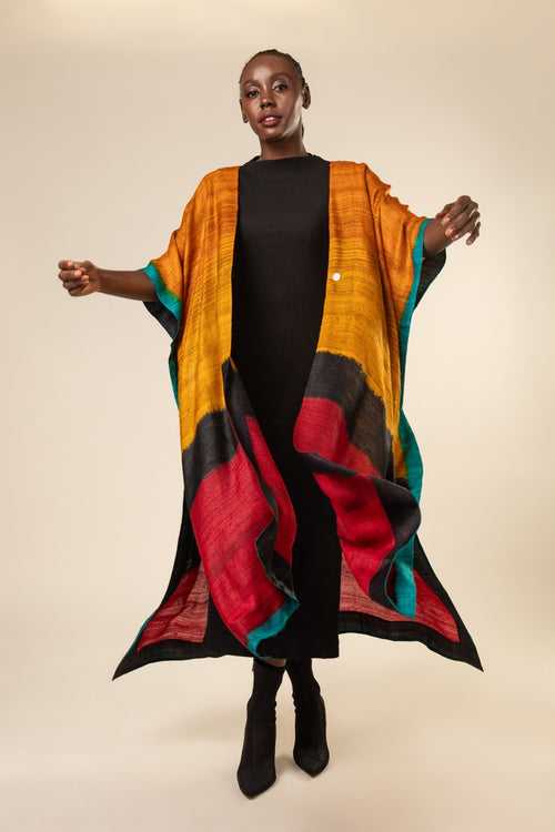 'Spectrum' Tussar Peace Silk 4 in 1 Cape