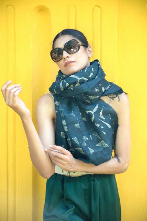 The 'Abandoned blocks' Tussar Silk Scarf