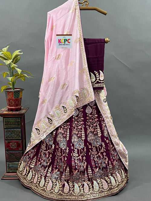 New Pestel Colored Designer Jaipuri Meenakari Gotapatti Work Lehenga Chunni Set