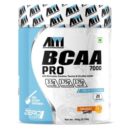 Advance MuscleMass BCAA Pro for Intra workout (350 gm, Orange Flavour)