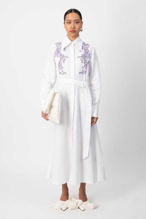 heather handcrafted linen shirt dress