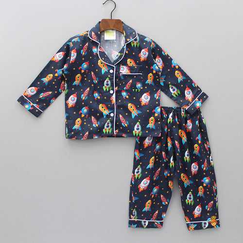 Rocket Ship Printed Sleepwear Set