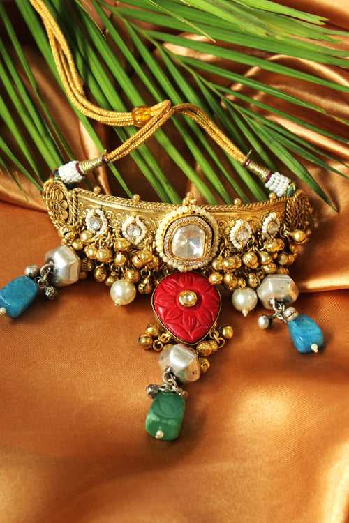 Golden Choker With Stone